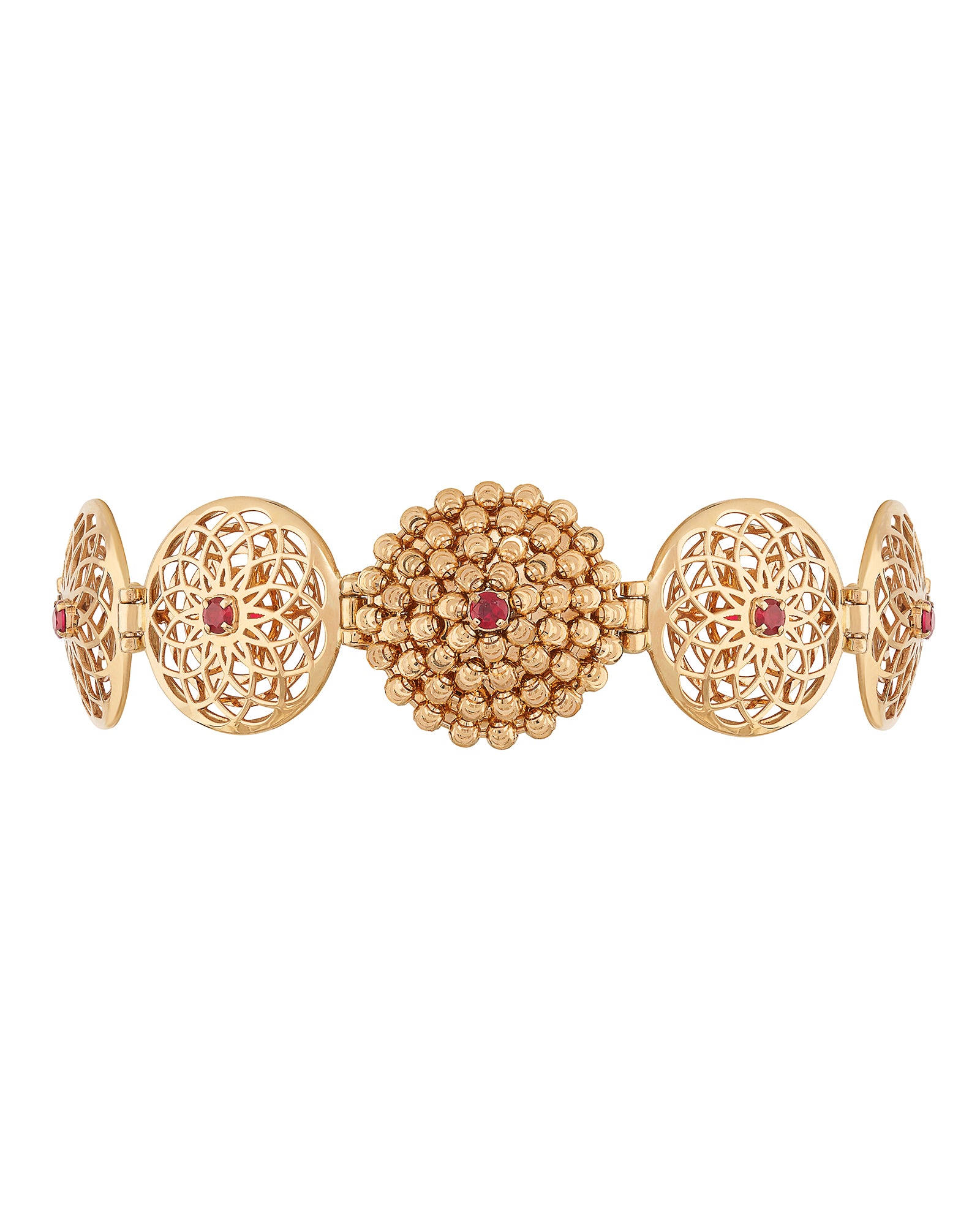 Mimosa Bracelet in 18kt Gold and Rubies