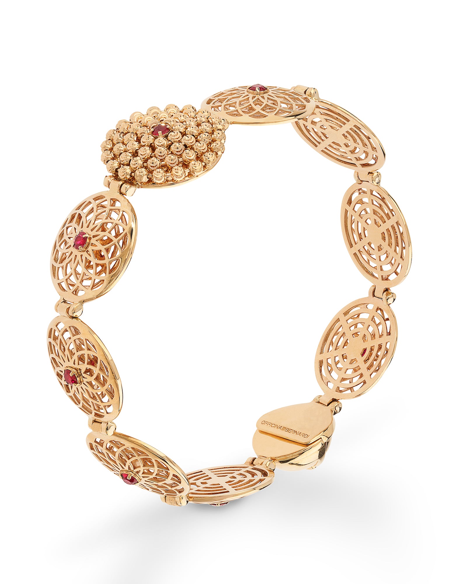 Mimosa Bracelet in 18kt Gold and Rubies