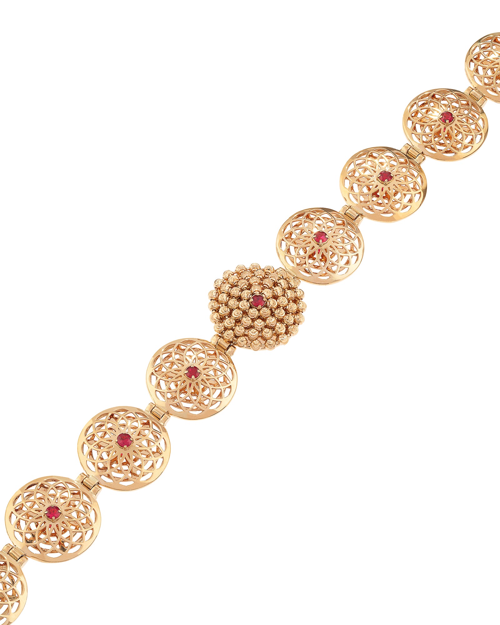Mimosa Bracelet in 18kt Gold and Rubies
