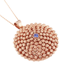 Mimosa Large Necklace in 18kt Rose Gold and Blue Sapphire
