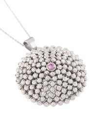 Mimosa Large Necklace in 18kt White Gold and Pink Sapphire