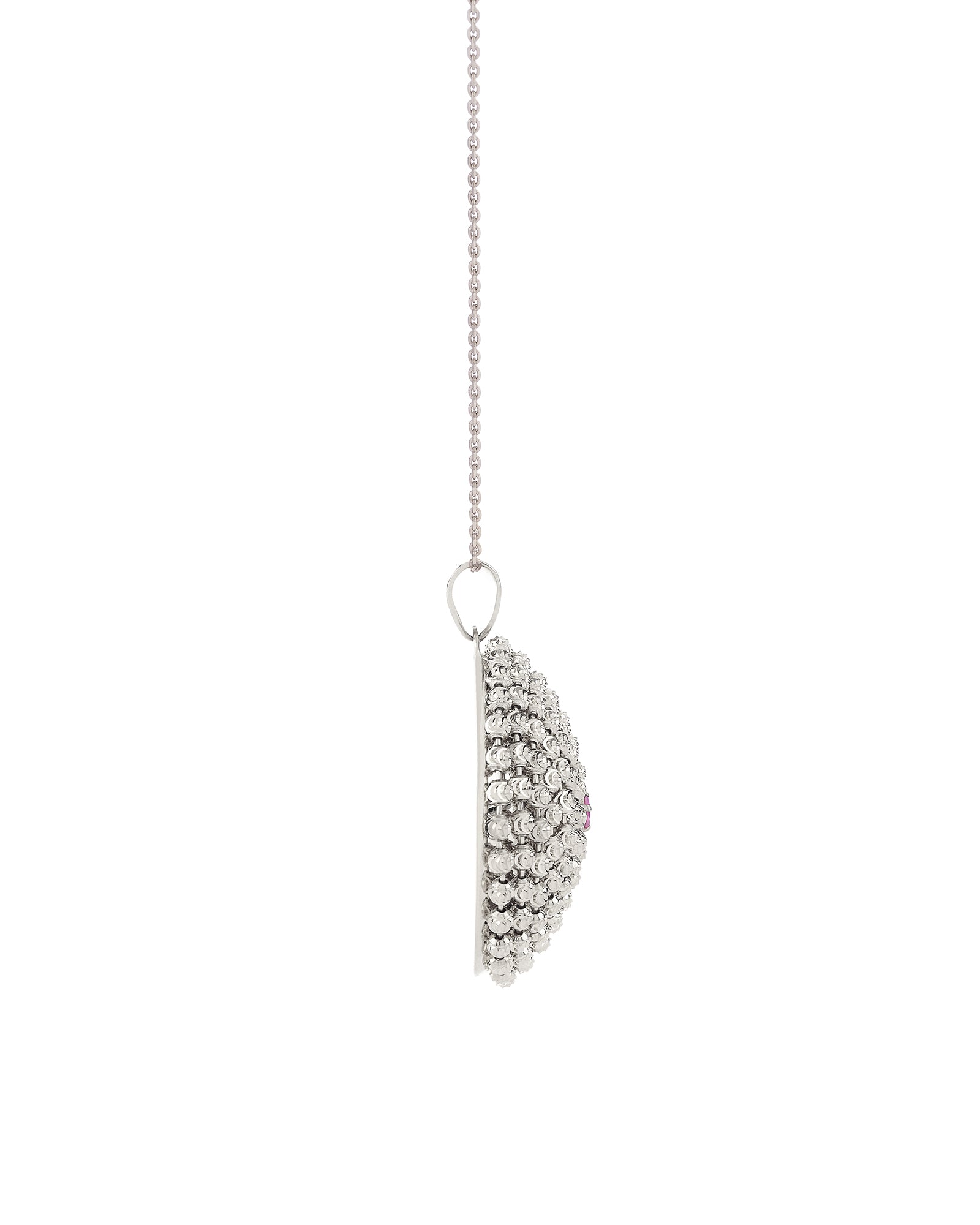 Mimosa Large Necklace in 18kt White Gold and Pink Sapphire
