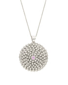 Mimosa Large Necklace in 18kt White Gold and Pink Sapphire