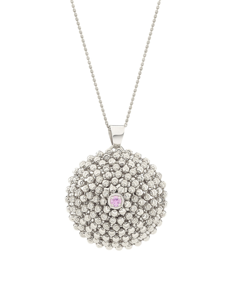 Mimosa Large Necklace in 18kt White Gold and Pink Sapphire