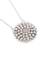 Mimosa Collana Medium in Oro Bianco 18kt e Zaffiro Rosa