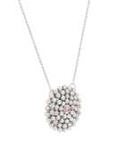 Mimosa Collana Medium in Oro Bianco 18kt e Zaffiro Rosa