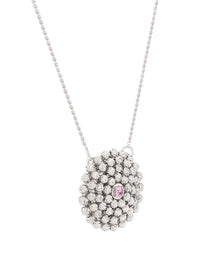 Mimosa Collana Medium in Oro Bianco 18kt e Zaffiro Rosa