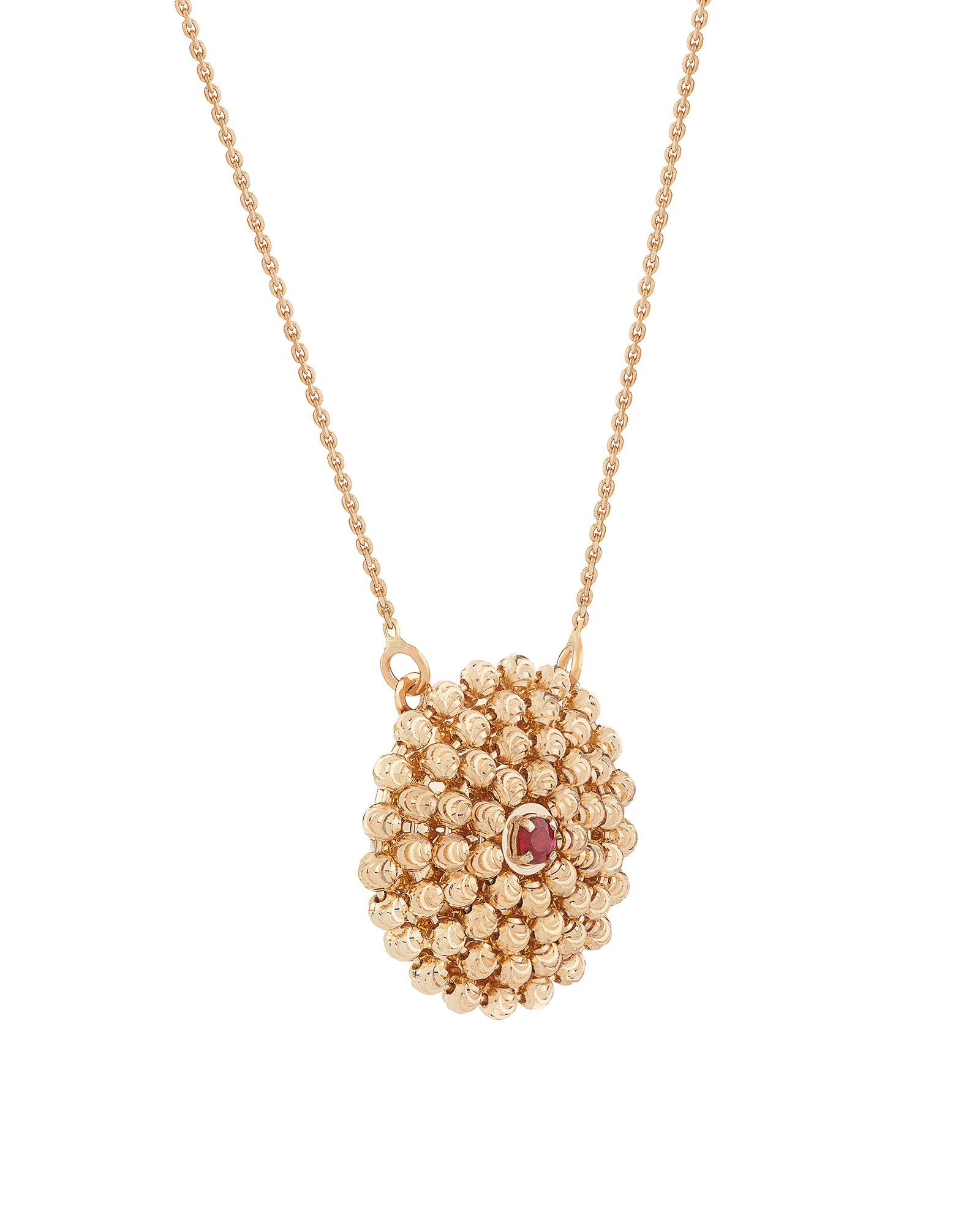 Mimosa Medium Necklace in 18kt Gold and Ruby