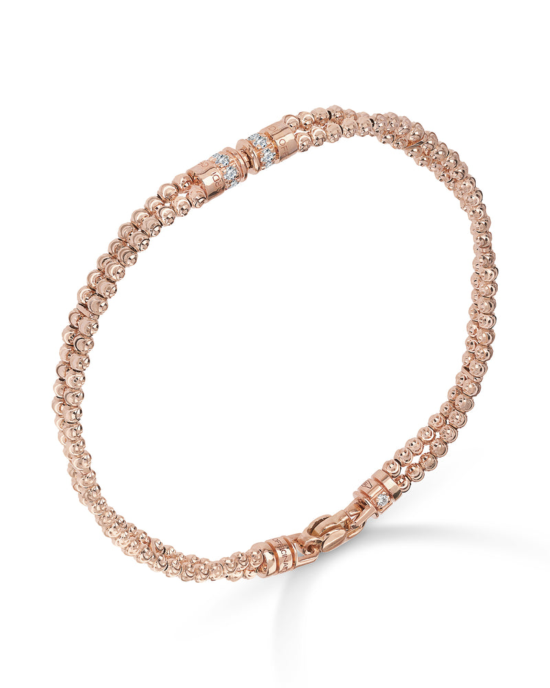 Moon 2 row bracelet in 18kt gold and rubies