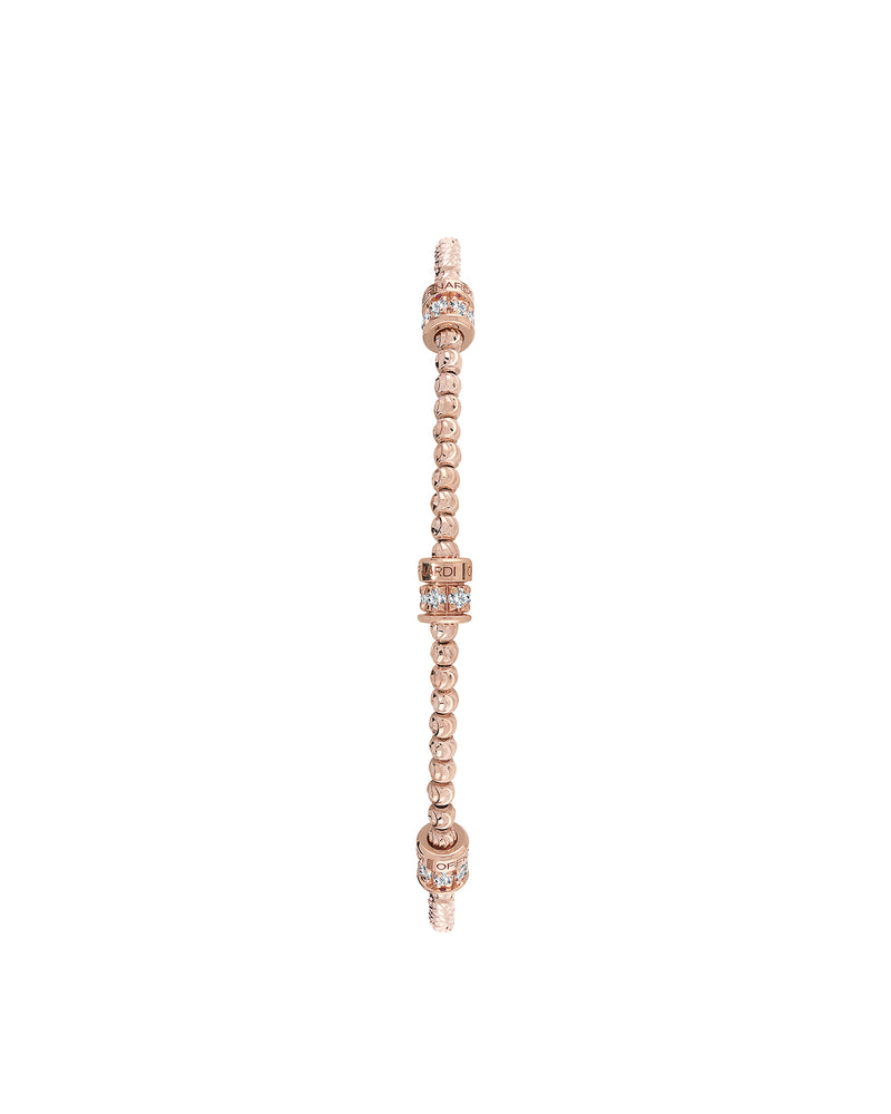 Moon Bracelet 3 Elements in 18kt Rose Gold and White Diamonds