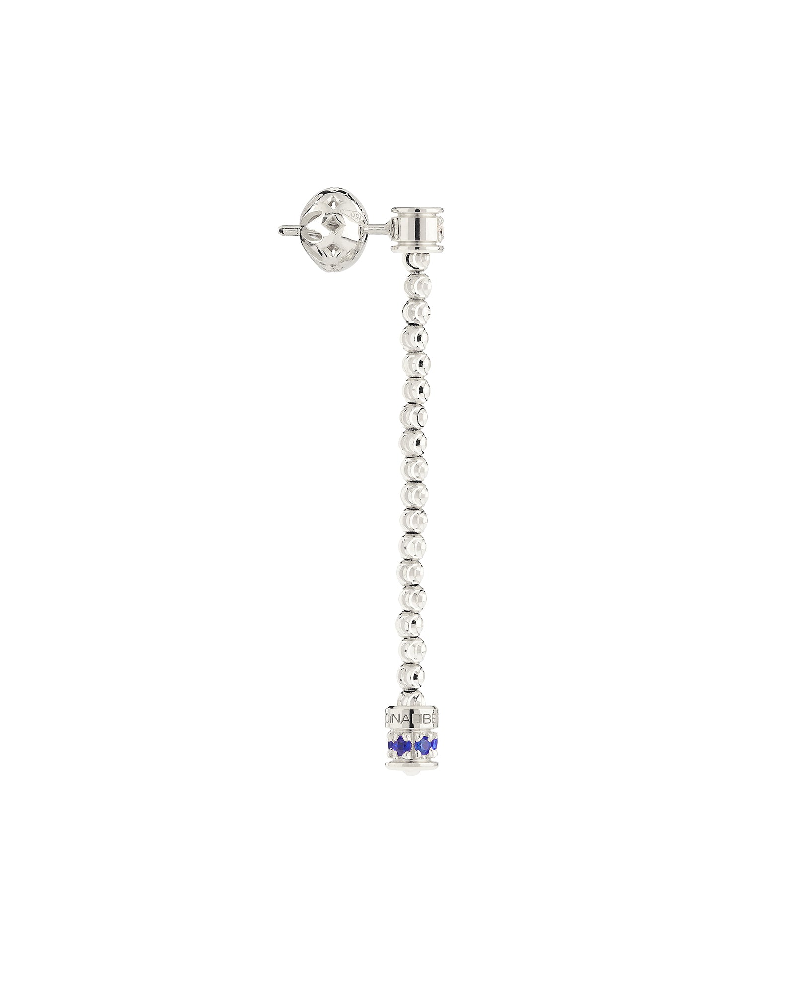 Moon Earrings in 18kt White Gold and Sapphires