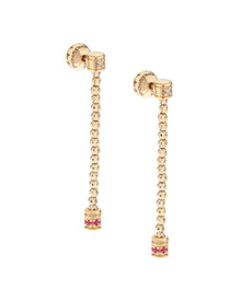 Moon Earrings in 18kt Gold and Rubies