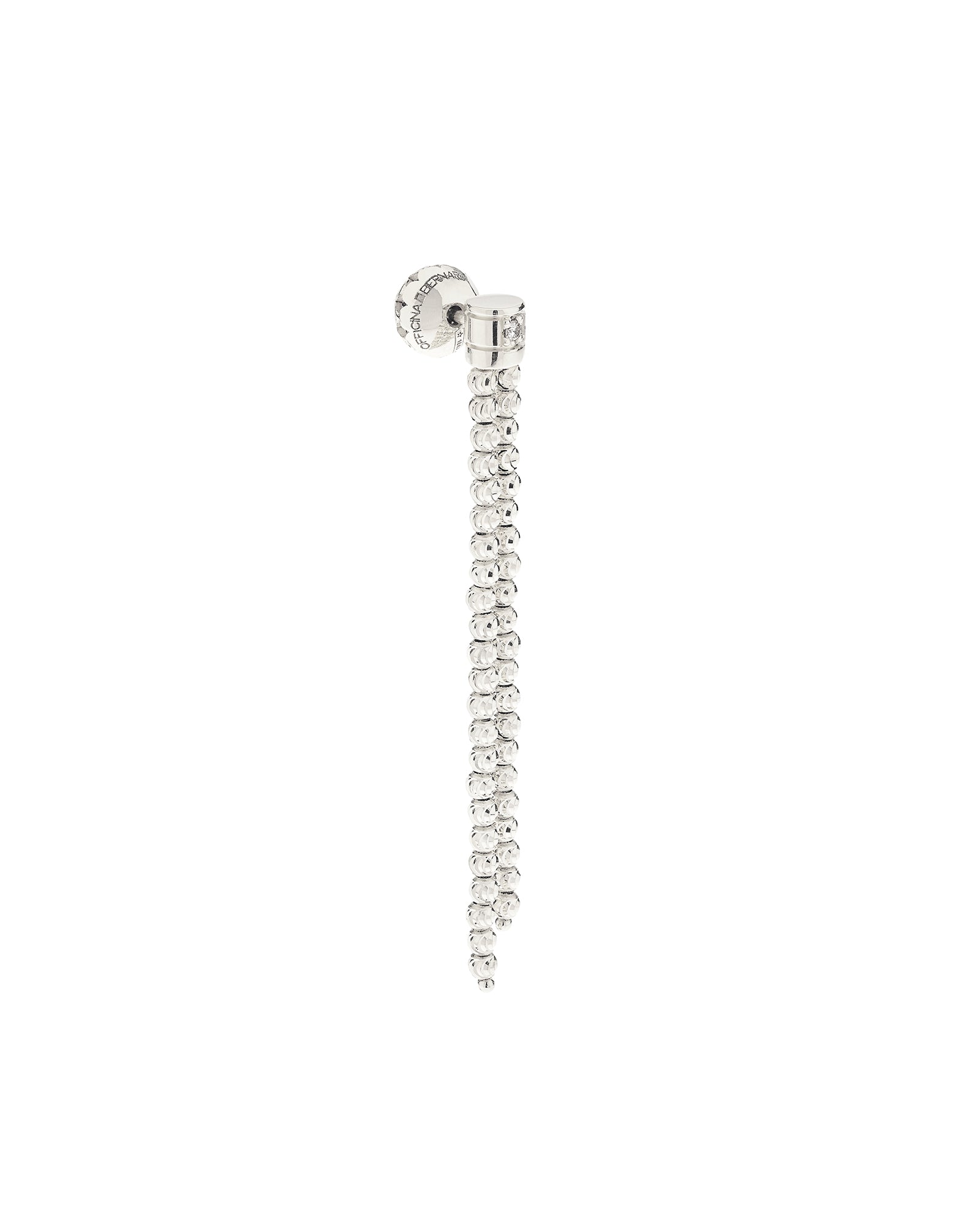 Moon 2 row earrings in 18kt white gold