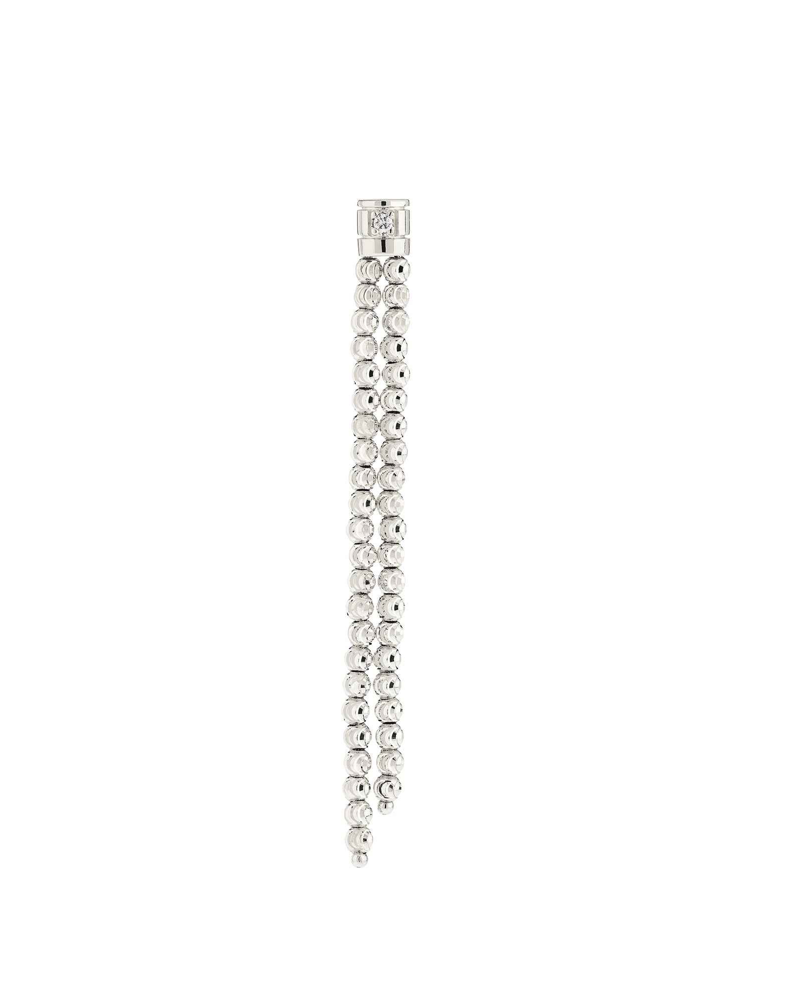 Moon 2 row earrings in 18kt white gold