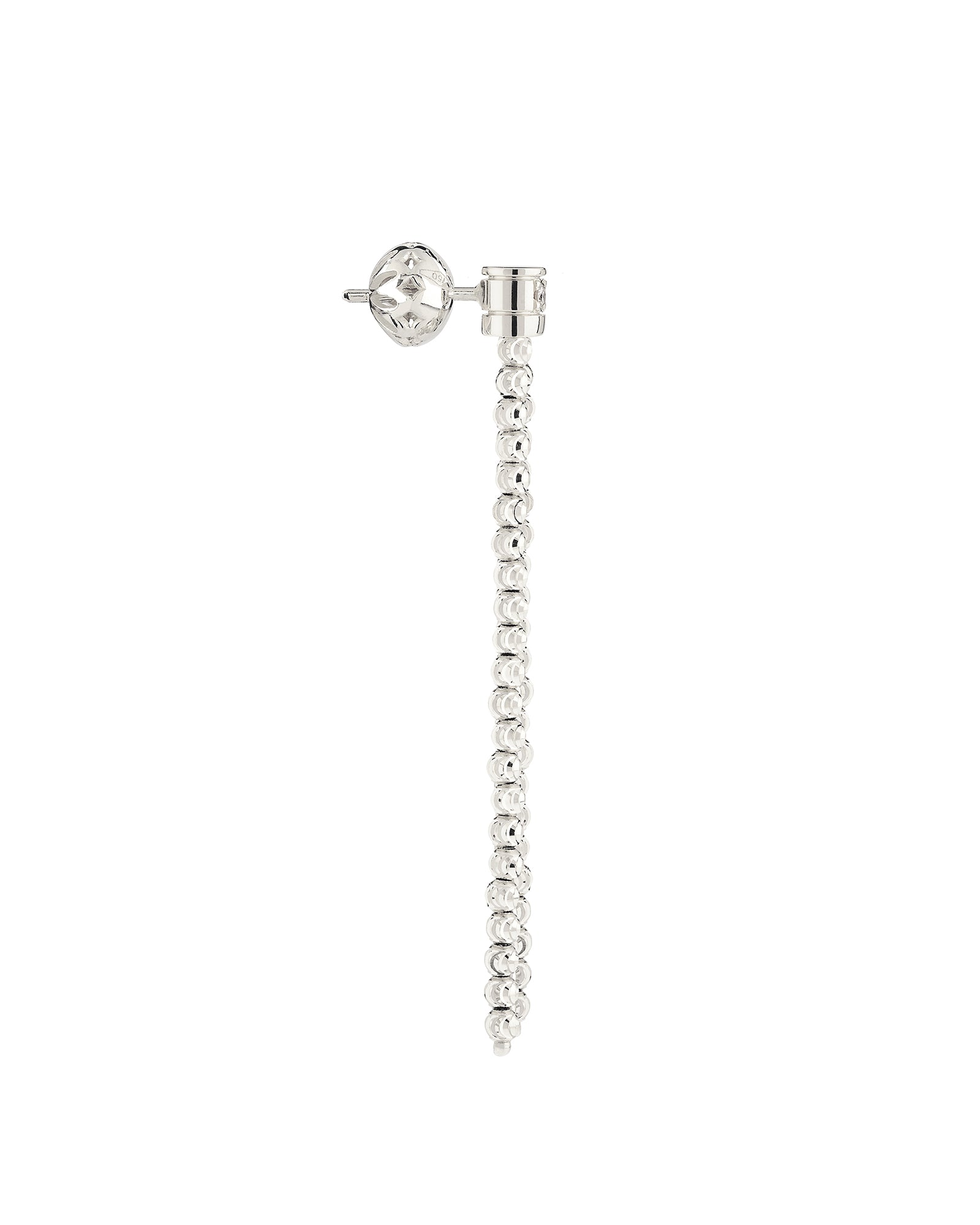 Moon 2 row earrings in 18kt white gold