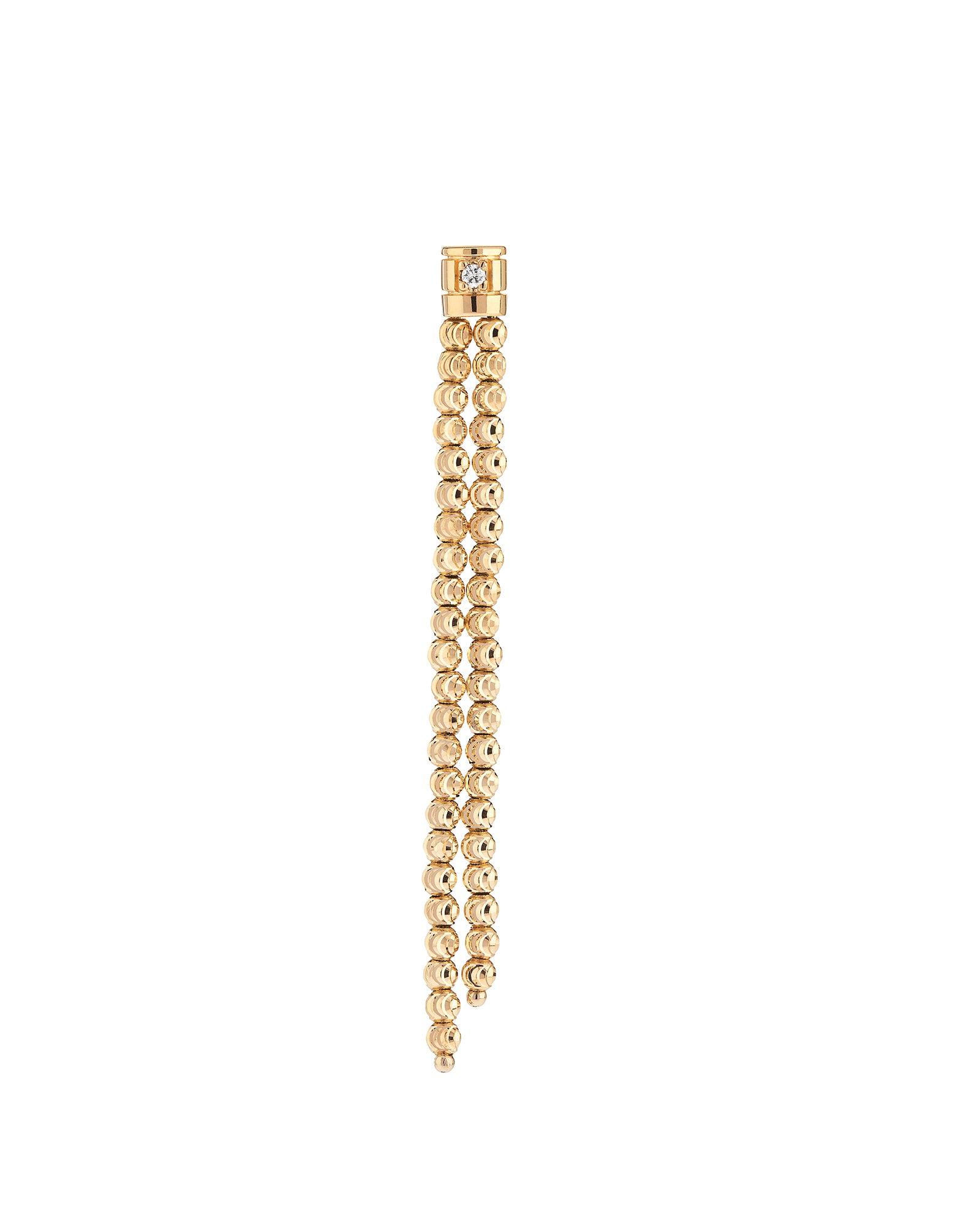 Moon 2 row earrings in 18kt gold