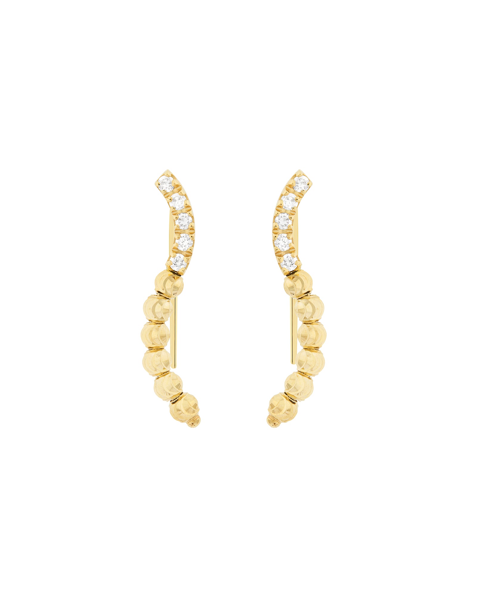 Moon Eden Cuff Earrings in 18kt Gold and Diamonds