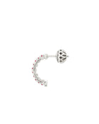 Moon Eden Hoop Earrings in 18kt White Gold and Rubies