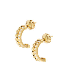 Moon Eden Hoop Earrings in 18kt Gold and Diamonds