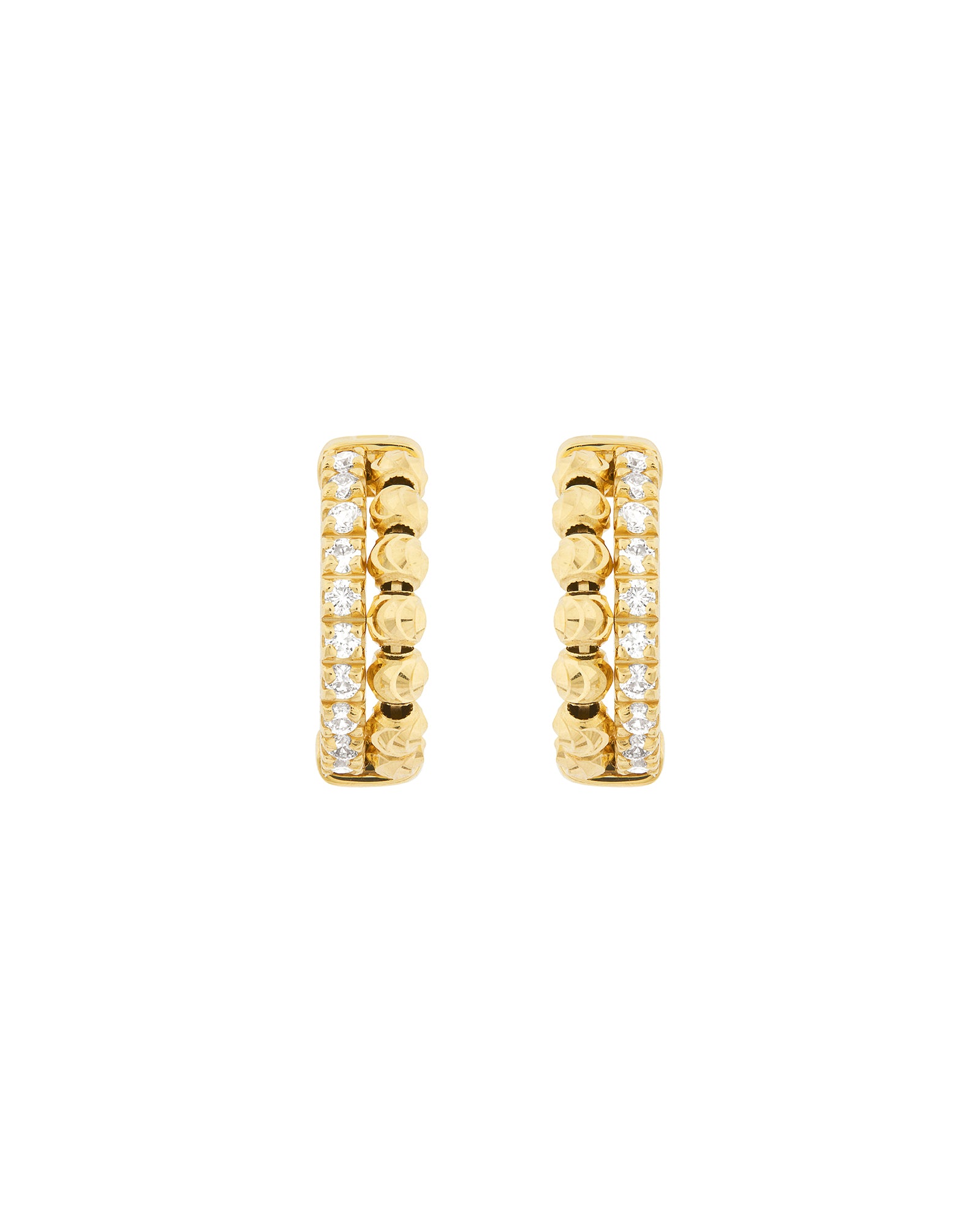 Moon Eden Hoop Earrings in 18kt Gold and Diamonds