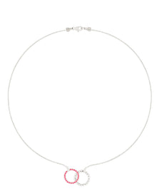 Moon Eden Necklace in 18kt White Gold and Rubies