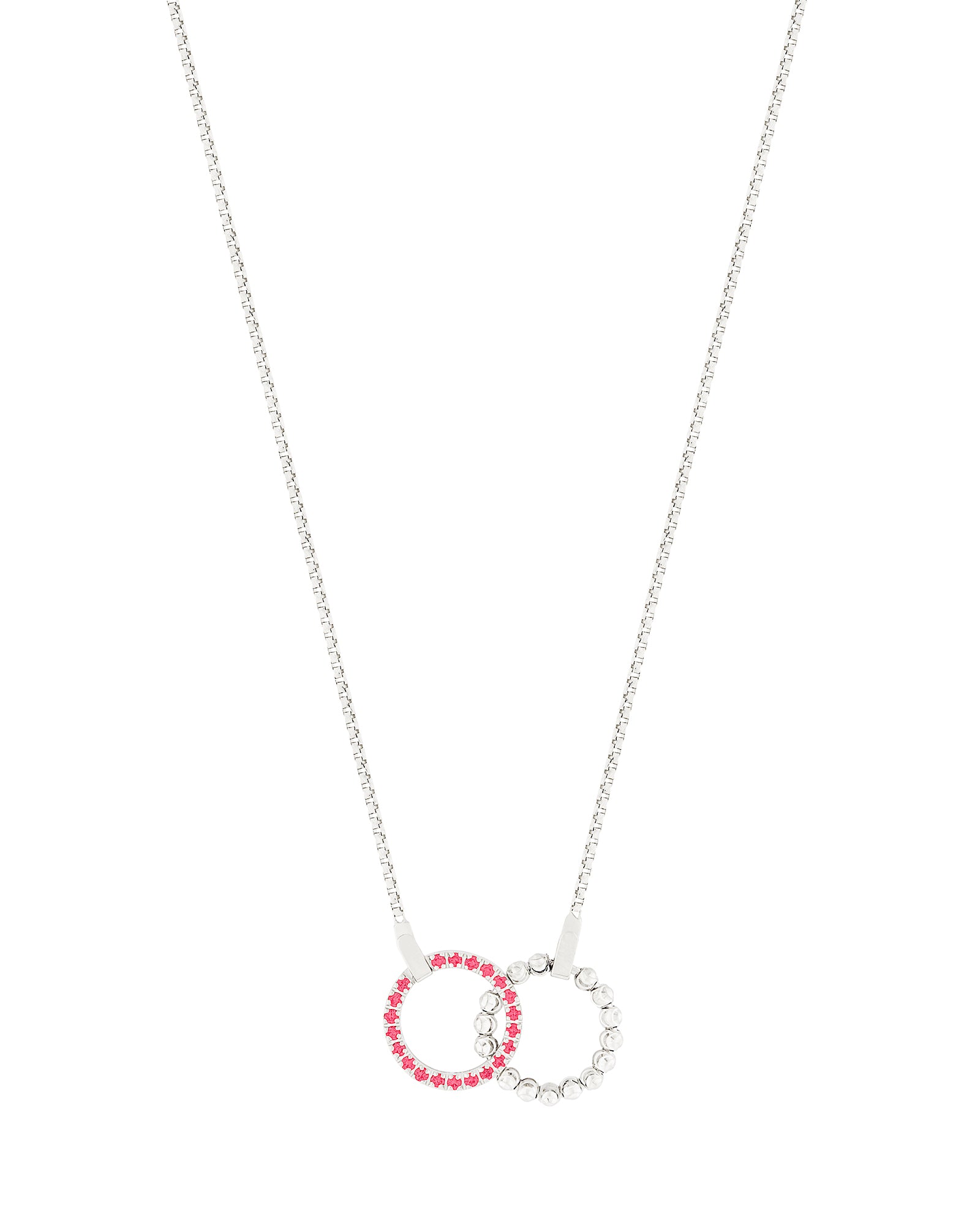 Moon Eden Necklace in 18kt White Gold and Rubies