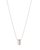Moon Eden Pendant Necklace in 18kt White Gold and Rubies