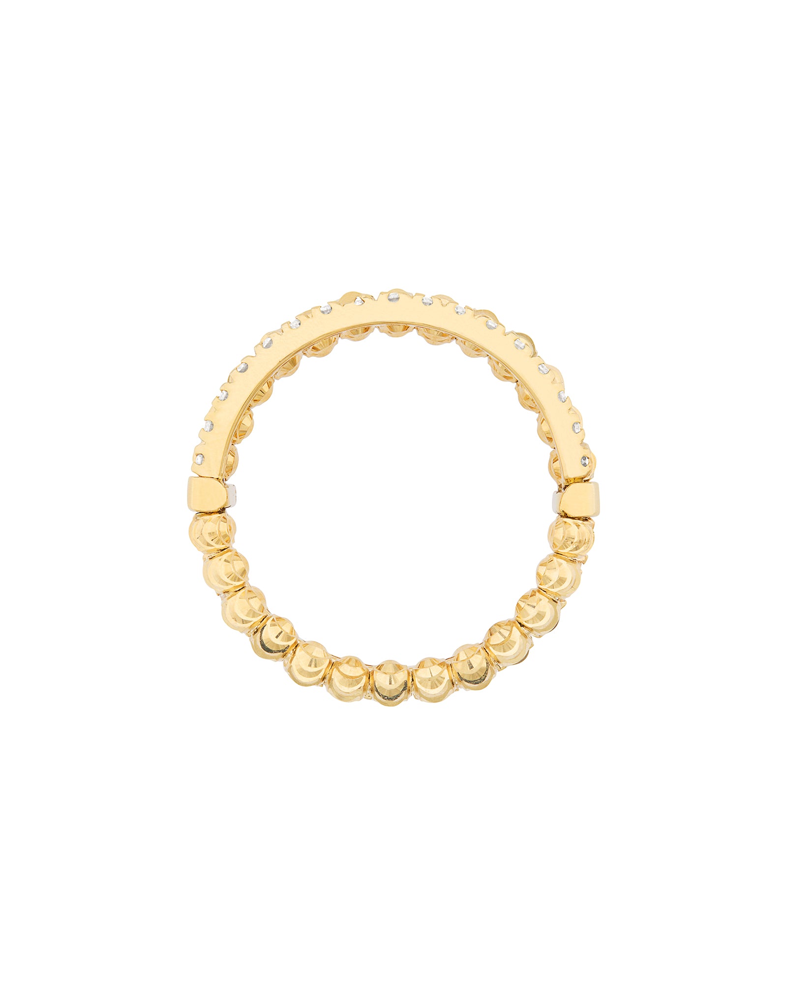 Moon Eden 3 Row Ring in 18kt Gold and Diamonds