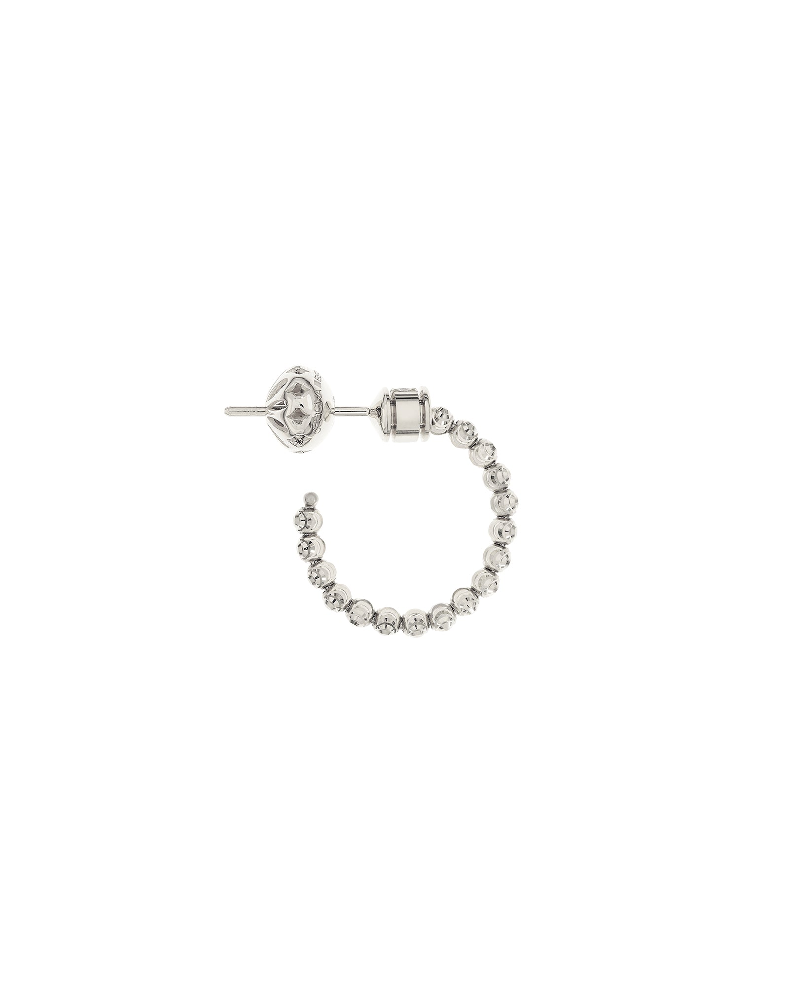 Moon Small Hoop Earrings in 18kt White Gold