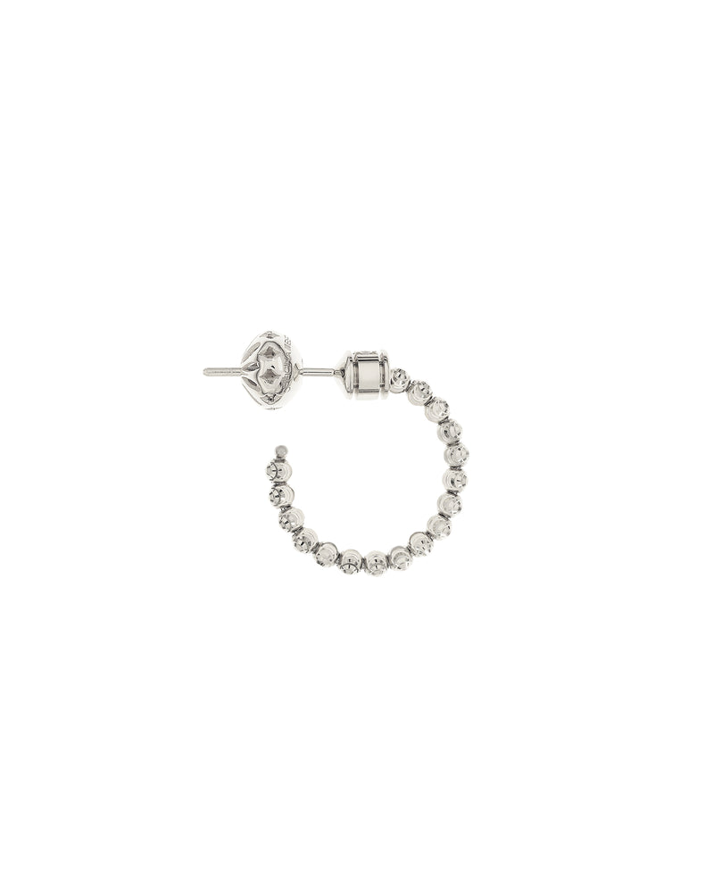 Moon Small Hoop Earrings in 18kt White Gold