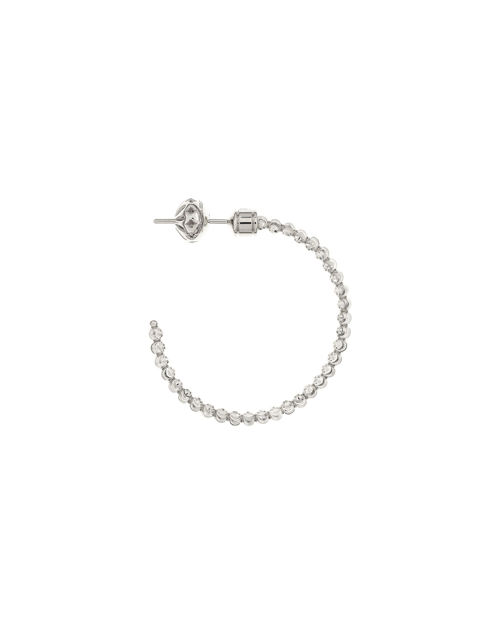 Moon Medium Hoop Earrings in 18kt White Gold