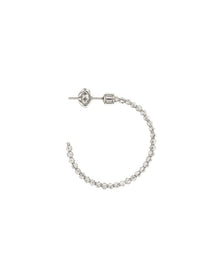 Moon Medium Hoop Earrings in 18kt White Gold