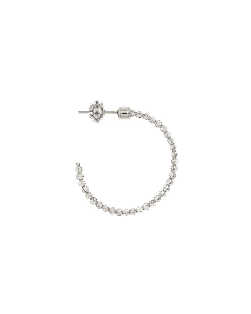 Moon Medium Hoop Earrings in 18kt White Gold