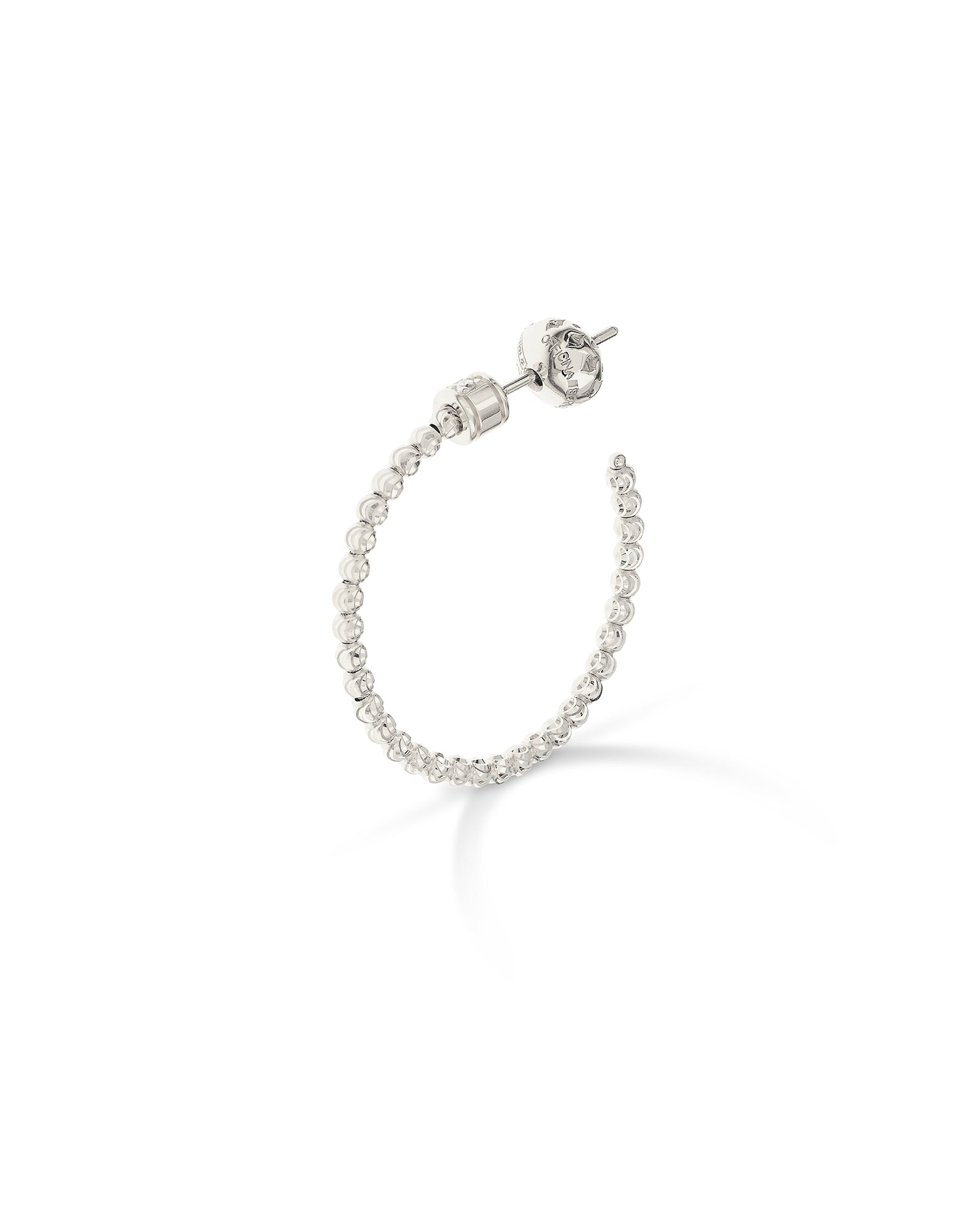 Moon Medium Hoop Earrings in 18kt White Gold