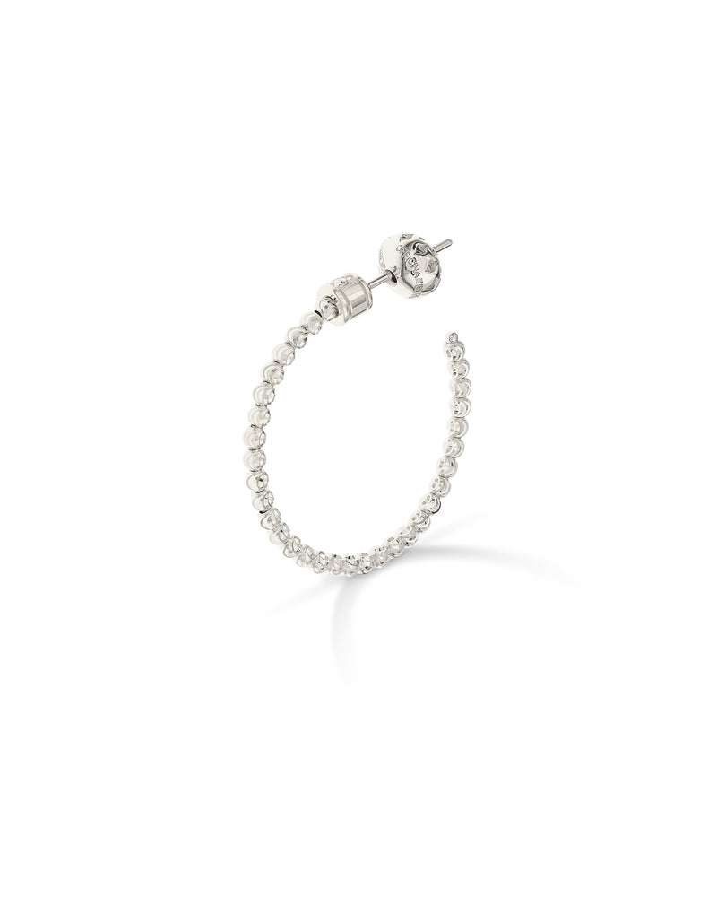 Moon Medium Hoop Earrings in 18kt White Gold