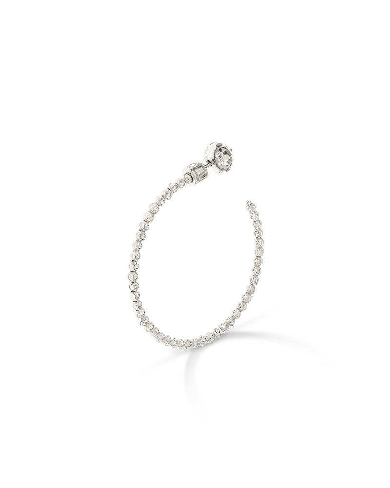 Moon Large Hoop Earrings in 18kt White Gold