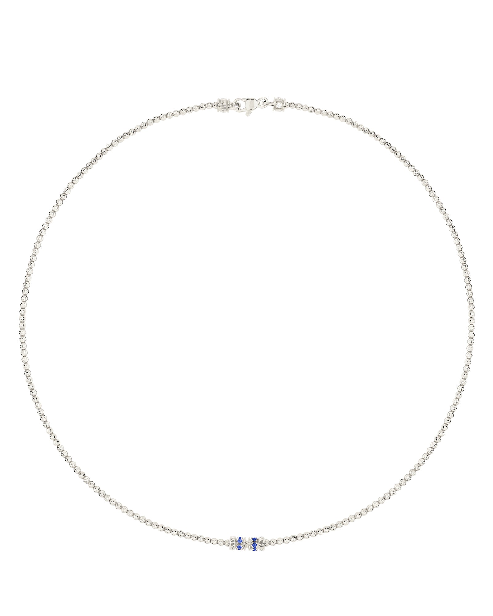 Moon Necklace in 18kt White Gold and Sapphires