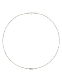 Moon Necklace in 18kt White Gold and Sapphires