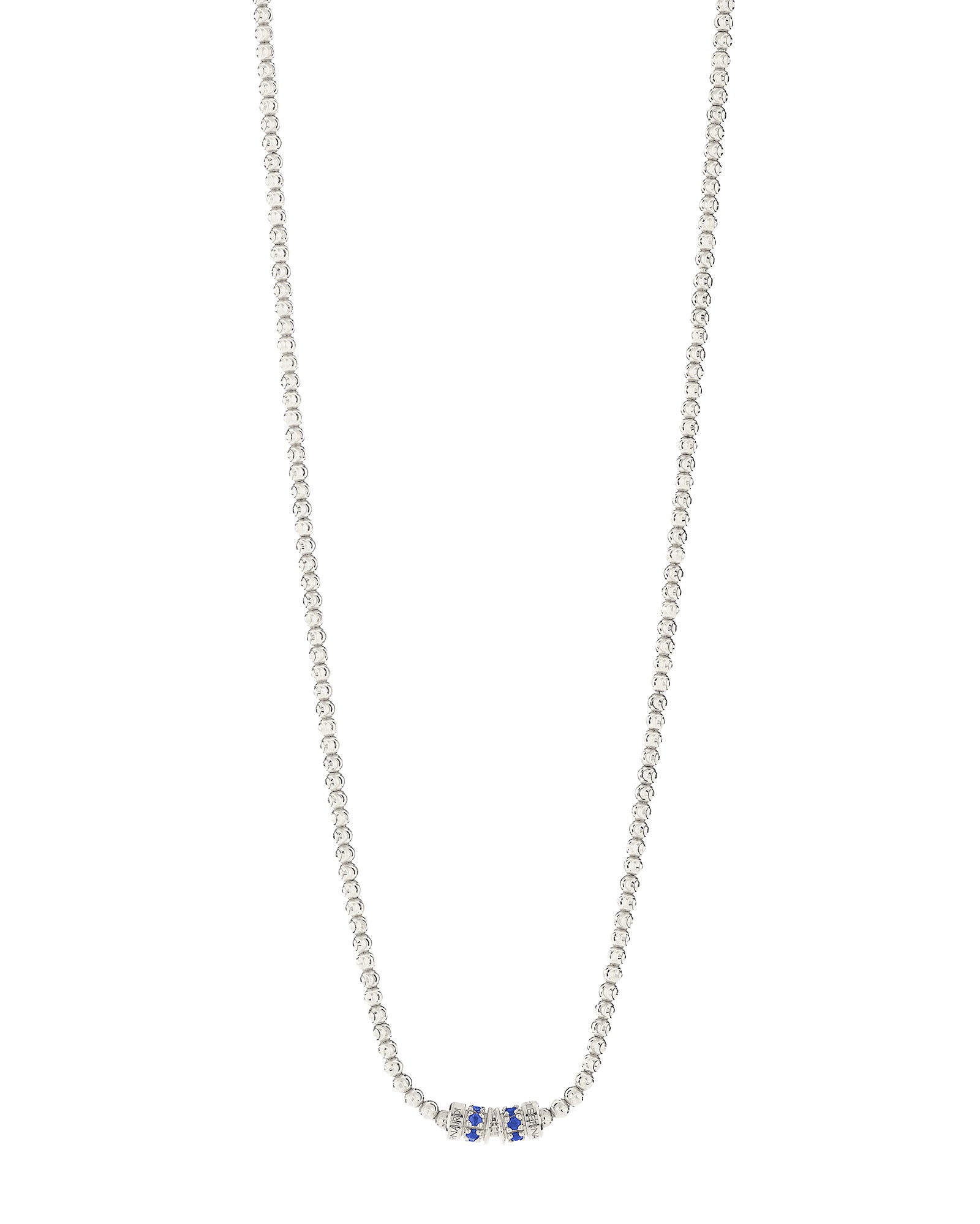 Moon Necklace in 18kt White Gold and Sapphires