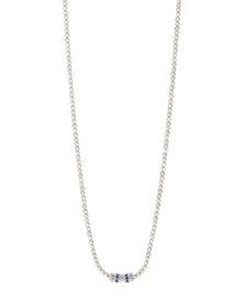 Moon Necklace in 18kt White Gold and Sapphires