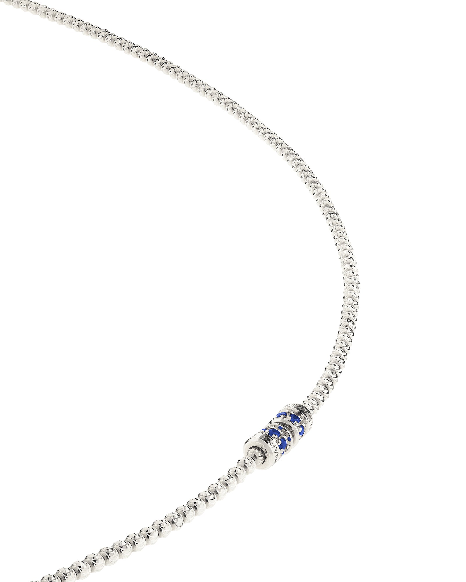 Moon Necklace in 18kt White Gold and Sapphires