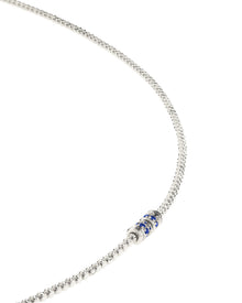 Moon Necklace in 18kt White Gold and Sapphires
