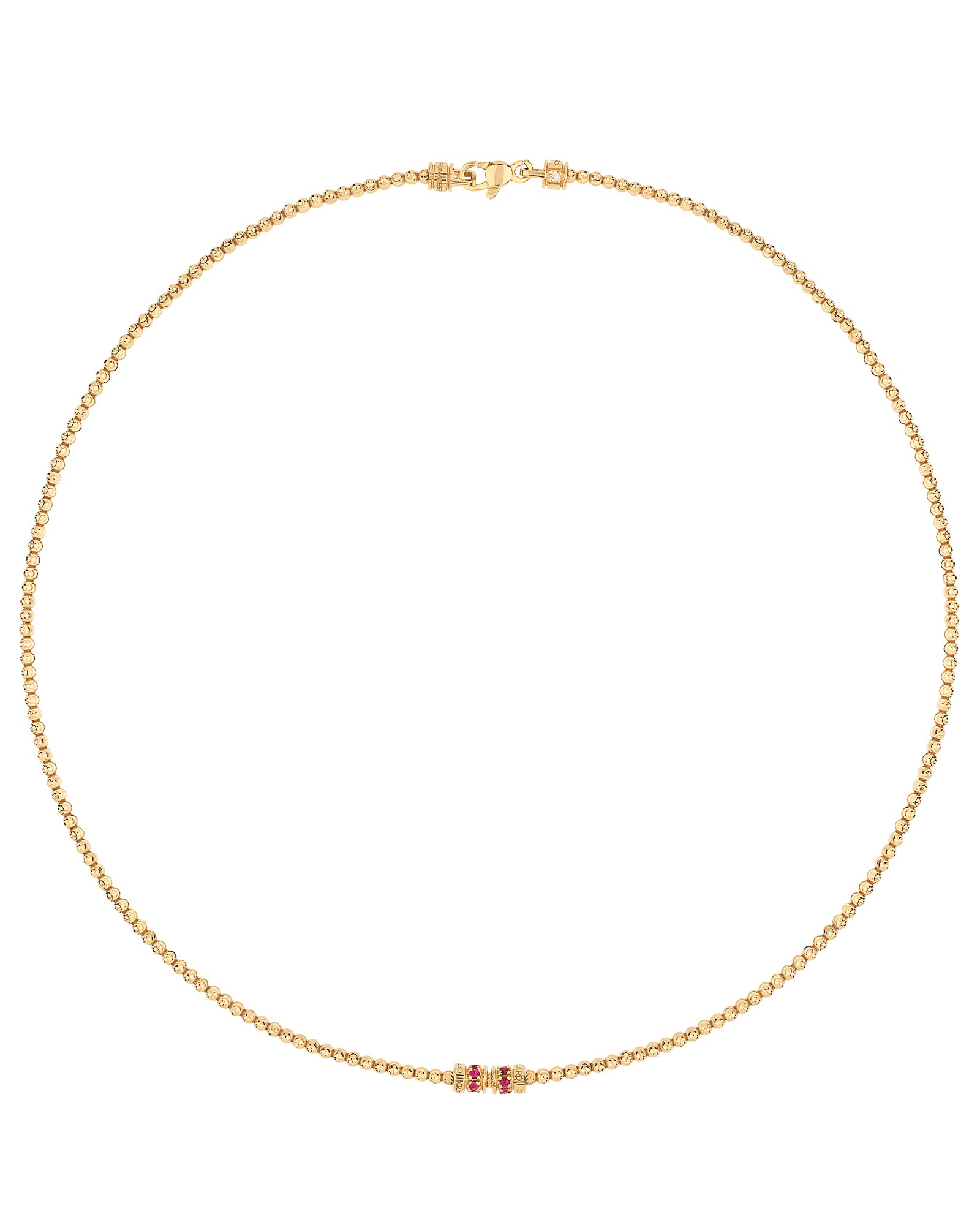 Moon Necklace in 18kt Gold and Rubies