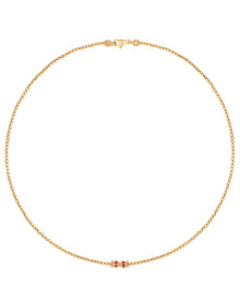 Moon Necklace in 18kt Gold and Rubies