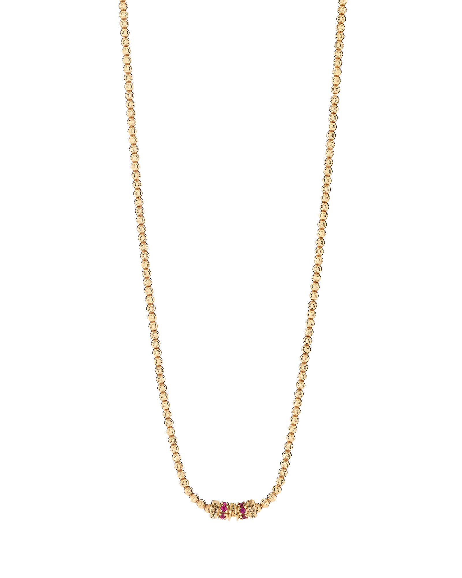 Moon Necklace in 18kt Gold and Rubies