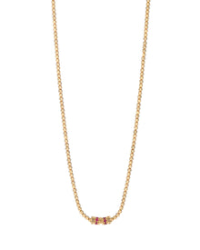 Moon Necklace in 18kt Gold and Rubies