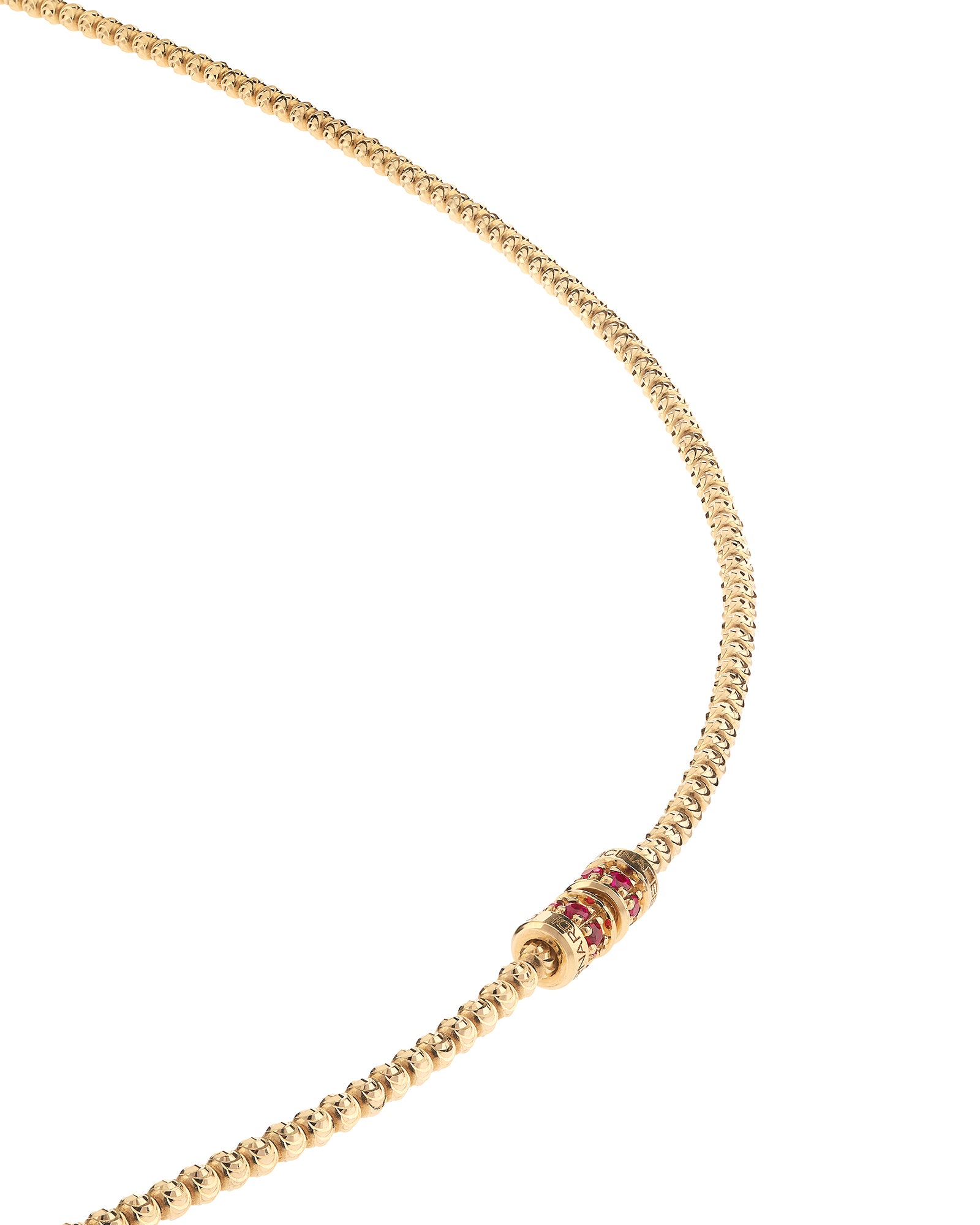 Moon Necklace in 18kt Gold and Rubies