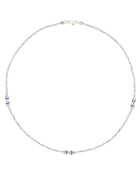 Moon 3 Elements Necklace in 18kt White Gold and Sapphires