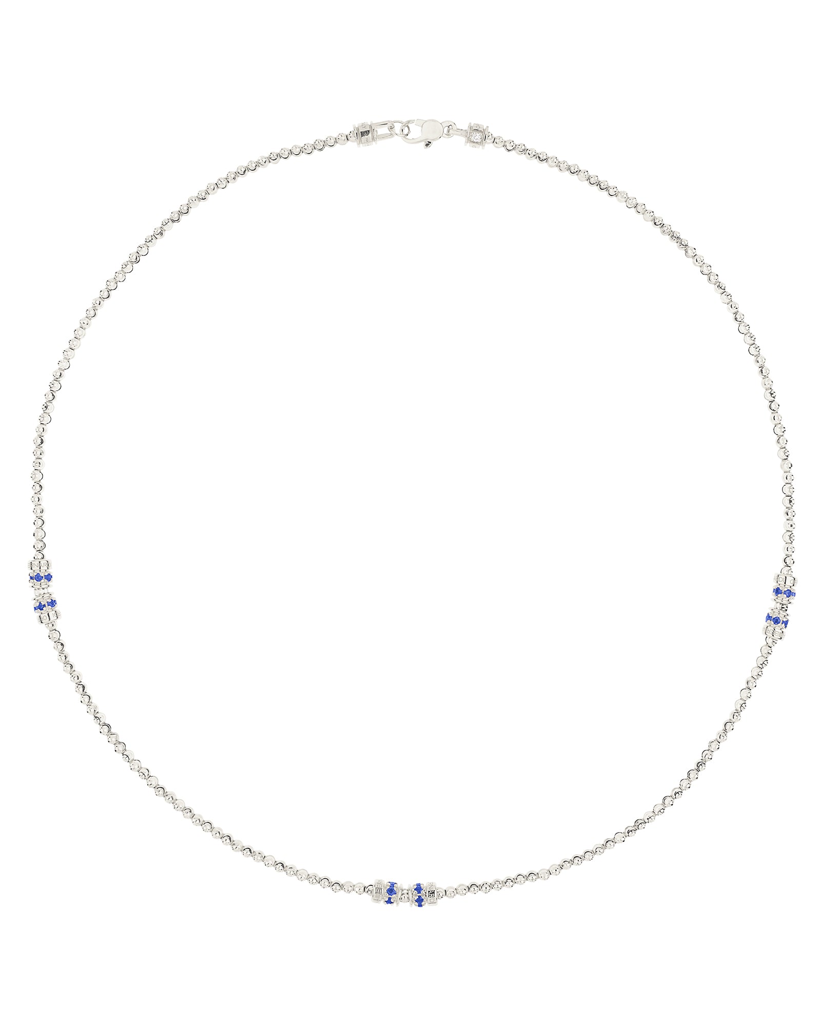 Moon 3 Elements Necklace in 18kt White Gold and Sapphires