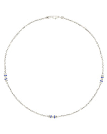 Moon 3 Elements Necklace in 18kt White Gold and Sapphires